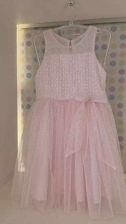 Vestido Infantil Rosa Sutil Petit Cherie