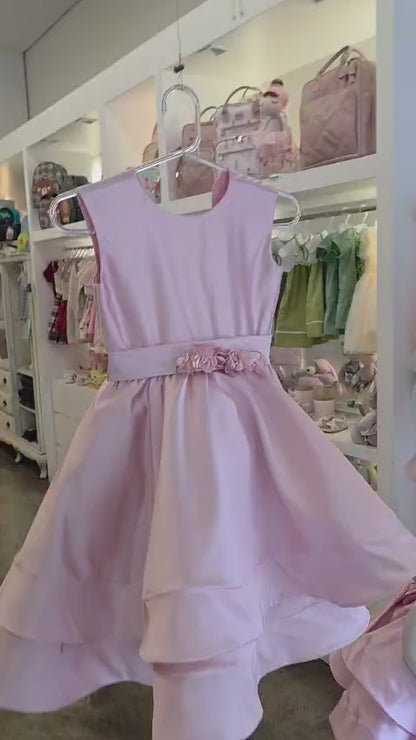 Vestido Infantil Saia Dupla Rosê Buá