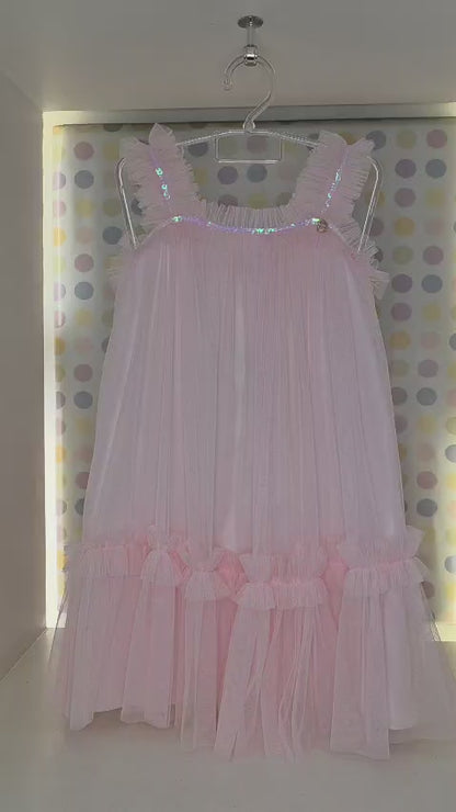 Vestido Infantil Menina Rosa Fluido Buá