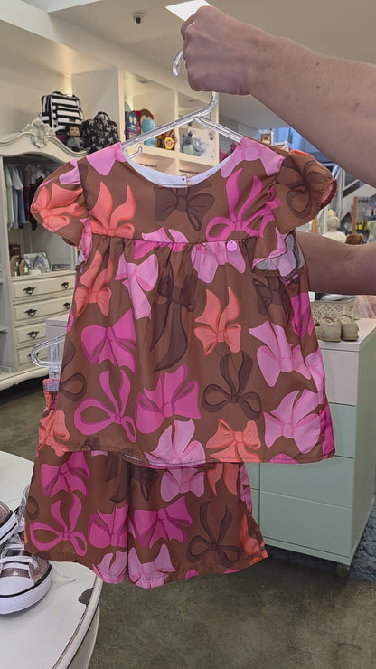 Conjunto Infantil Marrom Laços Buá