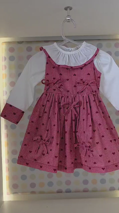 Vestido Bebê Corações Vermelho Buá