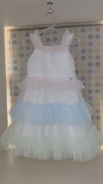 Vestido Infantil Color Corações Petit Cherie