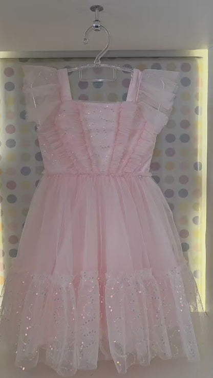Vestido Infantil Rosa Coral Petit Cherie