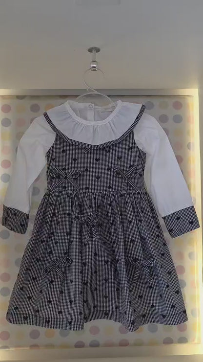 Vestido Bebê Corações Preto Buá