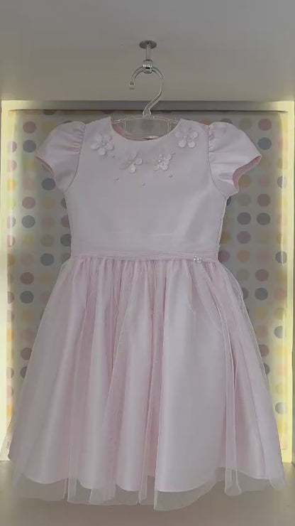 Vestido Infantil Rosa Flor Petit Cherie