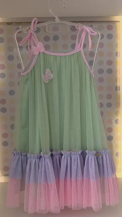 Vestido Infantil Verde Alça Buá