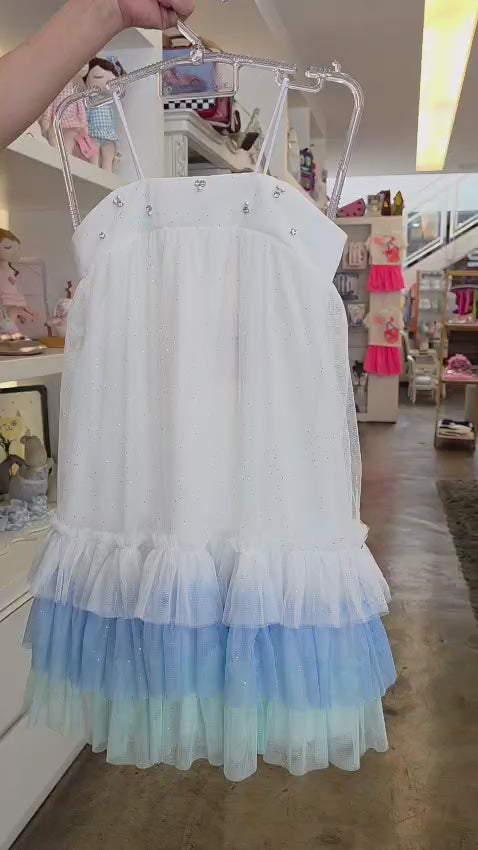 Vestido Infantil Branco Camadas Petit Cherie