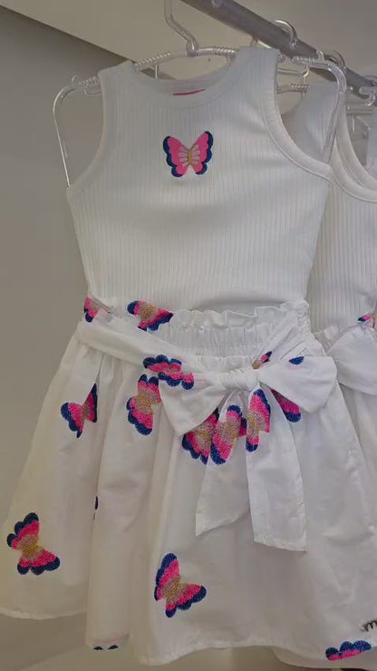 Conjunto Infantil Menina Branco Borboletas Momi