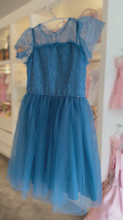 Vestido Infantil Azul Escuro Petit Cherie