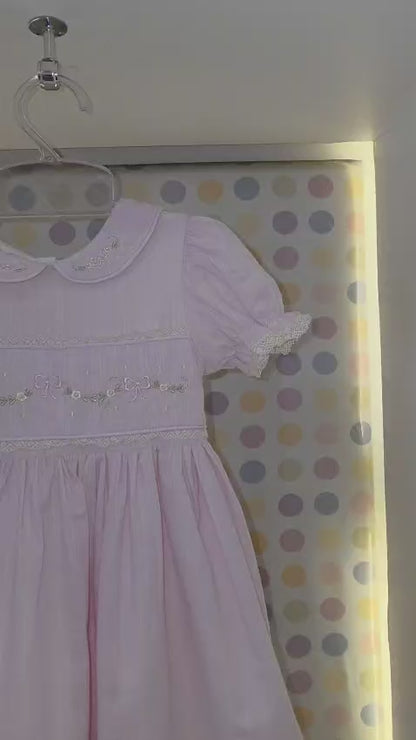 Vestido Bebê Rosa Bordado Buá