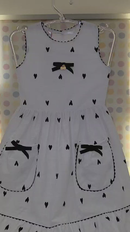 Vestido Infantil Branco Corações Buá