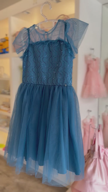 Vestido Infantil Azul Escuro Petit Cherie