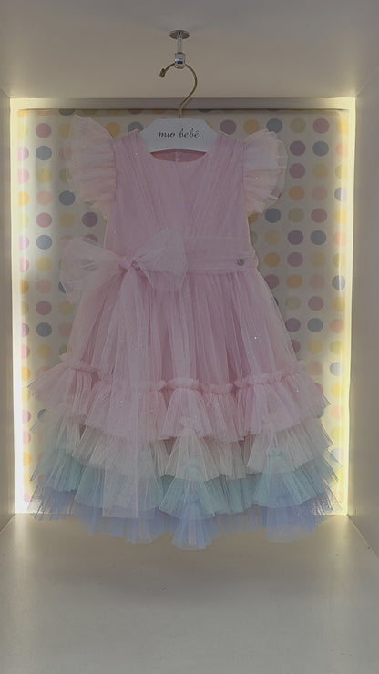 Vestido Infantil Festa Rosa Color Petit Cherie