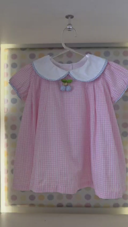 Vestido Bebê Xadrez Rosa Buá