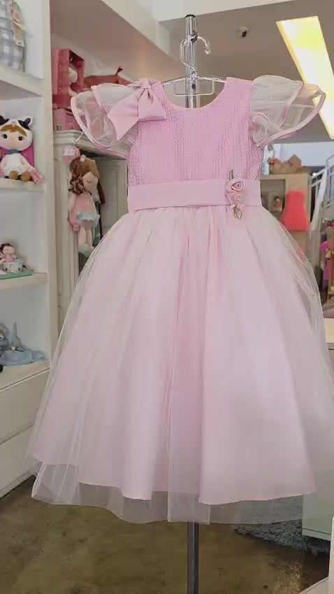 Vestido Infantil Laço Ombro Buá