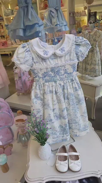 Vestido Infantil França Azul Buá