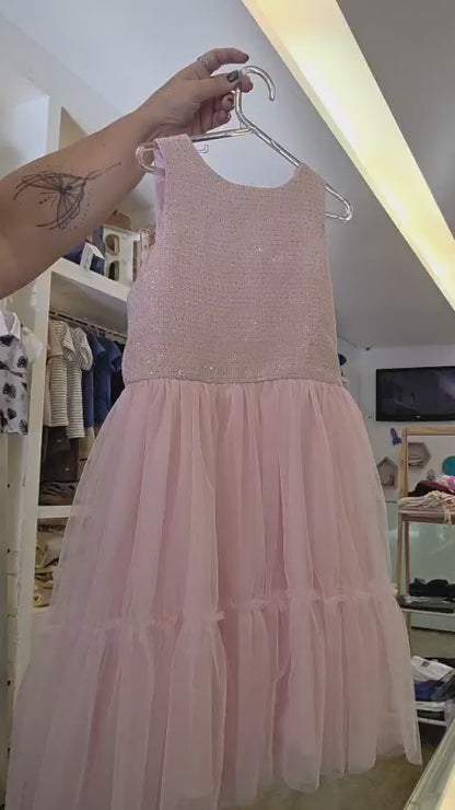 Vestido Infantil Tweed Brilho Petit Cherie