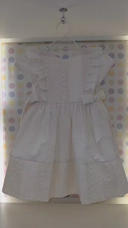 Vestido Infantil Renda Crochê Buá
