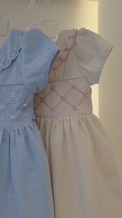 Vestido Bebê Azul Festonê Buá