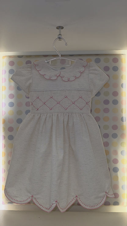 Vestido Bebê Bege Festonê Buá