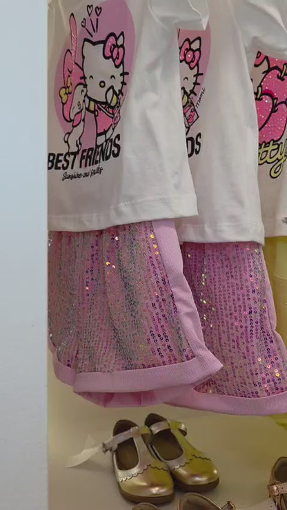 Conjunto Infantil Menina Hello Kitty Rosa Momi