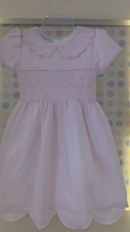 Vestido Bebê Rosa Festonê Buá
