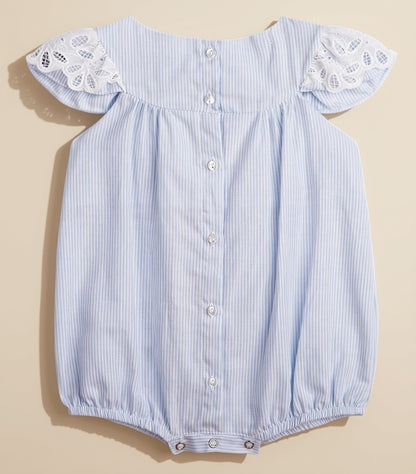 Homper Bebê Menina Azul Listrado Buá