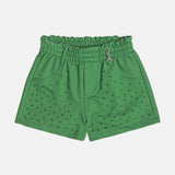 Short Infantil Menina Verde Strass Momi