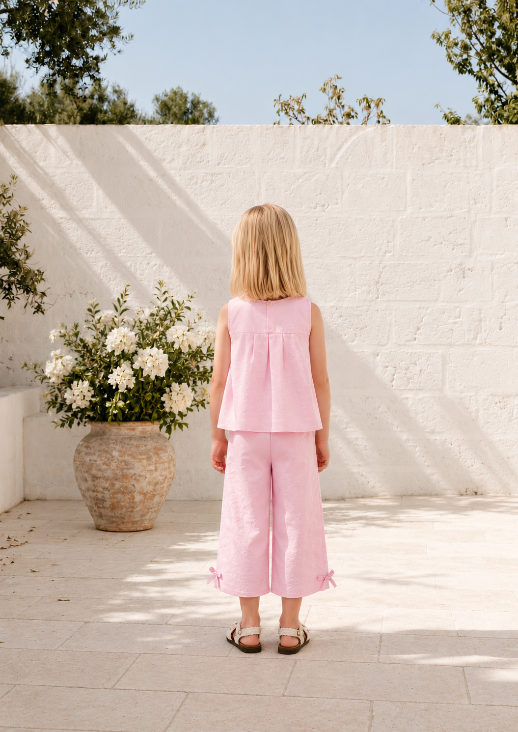 Conjunto Infantil Menina Laços Rosa Buá