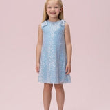 Vestido Infantil Azul Brilho Petit Cherie
